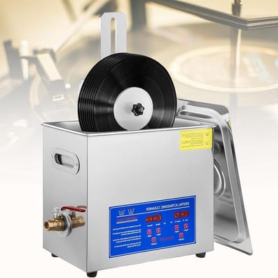 Ultrasone Vinyl Cleaner - Platenwasser Disc Washer - Vinyl Reinigen - 40KHz Ultrasone Technologie - 6L 7-12 Inch - Zilver
