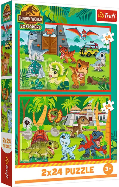 Trefl puzzel - dinosaurussen Jurassic World FSC Mix 70% 2x24 stukjes.