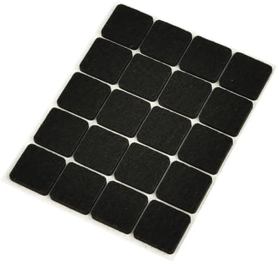 GEKO Zelfklevende viltjes - Geluiddempend en krasbescherming - 20x20 mm - Zwart - 20 stuks