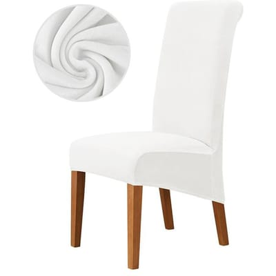 1 /2 /4 /6 Stuks Fluweel Stof Grote Eetkamerstoelhoes XL Maat Hoes voor Stoelen Lange Rug Keukenstoelhoezen Elastische Stretch 1 Piece