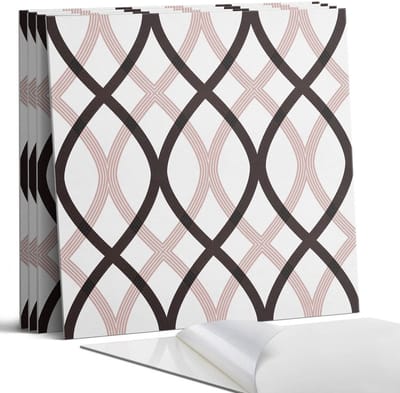 Coloray Wandpanelen Zelfklevend - Stijlvol golfpatroon Zelfklevende Wandpanelen - 50 cm x 50 cm - Zwart Wandpaneel PVC - 4 stuks - Mozaïeken Wandpanelen Zelfklevend - Wandbord Keuken - Wandpaneel Badkamer
