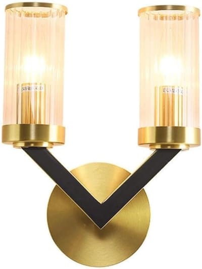 Moderne gouden wandlamp met glazen tinten - Elegante wandverlichting voor elke ruimte