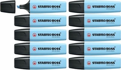 STABILO BOSS ORIGINAL - Markeerstift - Pastel - Luchtigblauw - Doos 10 Stuks