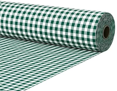 Gamusi Stof op doorlopende snit katoen vichy ruit breedte 280 cm per meter - 70% katoen - 30% polyester - Groen