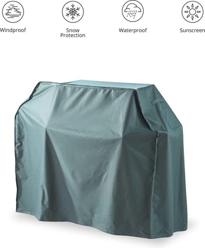 Lumaland - Beschermhoes voor tuinmeubelen - Waterdichte hoes voor de barbecue - 125 (H) x 152,4 (L) x 63 (D) cm - Oxford 600D - Grijs