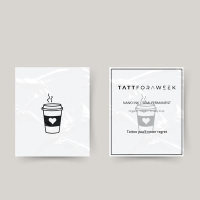 Tijdelijke tattoo koffie | Neptattoo volwassenen | Tijdelijke tattoo voor volwassenen | Temporary tattoo | Plaktattoos voor volwassenen | Neptattoos | Probeer zorgeloos een tattoo | tattforaweek