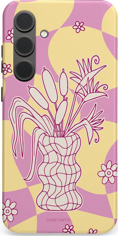 Casetastic Hoesje Geschikt voor Samsung S24 Plus - Stijlvolle Beschermende Duo-layer Case - Bosje vol roze