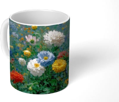 Mok - Koffiemok - Close-up - Veld - Bloemen - Kleurrijk - Mokken - 350 ML - Beker - Koffiemokken - Theemok