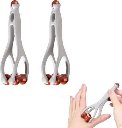 Ergonomische vingermassageapparaat met dubbele rol en massagebal, ideaal voor ontspanning en stressverlichting, set van 2 stuks