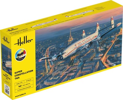 Heller Modelbouwpakket Vliegtuigen - 58391 Lockheed Super Constellation TWA Vliegtuig - Starter Kit Plastic - 1:72 - Modelbouw