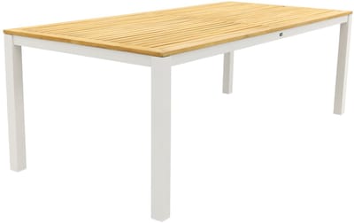Hartman Sonata tuintafel 220x100 cm. - Teak/Wit (OP=OP)
