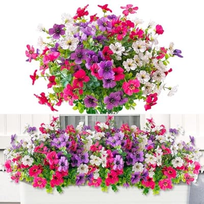 6 Bundels Weerbestendige Kunstbloemen voor Balcon en Tuin - Levensecht en Kleurecht