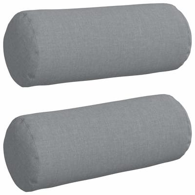vidaXL Bolster Kussens 2 st Stof Lichtgrijs Ø 15 x 40 cm