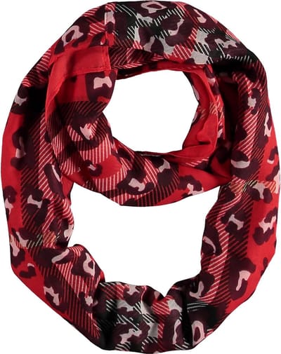 Dames geruite lussjaal met luipaardmotief - formaat 70 x 75 cm - Stijlvolle colsjaal met ruitmotief - Lichtgewicht ronde sjaal - Geruite snoodsjaal