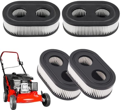 4-delige luchtfilterset voor grasmaaiers, luchtfilter voor grasmaaiers, vervangingsonderdelen voor grasmaaiers, Geschikt voor Briggs & Stratton motoren 798452 593260, vervanging van het grasmaaierfilter.