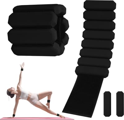 SnelShoppen - 2 lb Verstelbare Enkel- en Polsgewichten Set - Draagbare Gewichten voor Fitness, Hardlopen, Yoga, Pilates en Revalidatie - Voor Dames en
