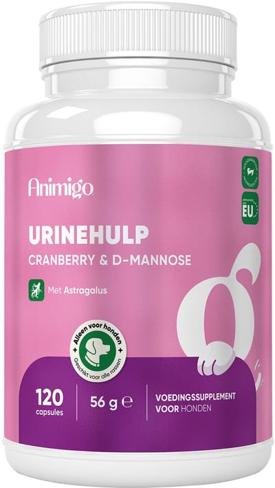 Animigo Urinewegen Support voor Honden - Blaas & Nieren - Met Cranberry, D-mannose en Brandnetel - Natuurlijke ingrediënten - Urinary hond - Gemaakt in de EU