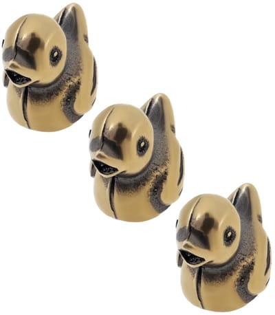 Dailygoods- Deurscharnier Messing Eend - 3x Decoratieve Topper - Compact Formaat 1,5x1,5 cm - Duurzaam - Veelzijdig Gebruik - Dierenthema Decoratie - Deurscharnierkop