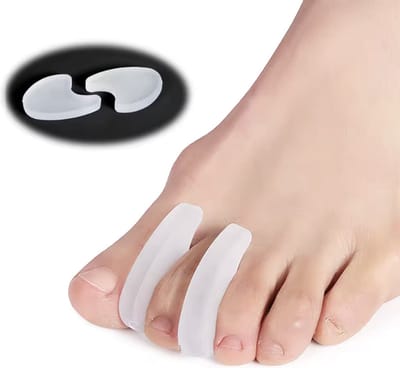 CHPN - Teencorrector - Teenspreiders - Siliconen - Hallux Valgus - Teenscheider - Teen Recht Maken - Toes Straigntner - Wit/Transparant - 2 Stuks