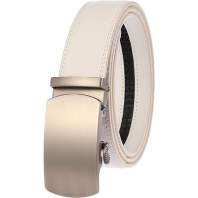 Twee-laags Koeienhuid Riem, Zakelijke Automatische Gesp Riem Ly25-1064-1 110-130CM white