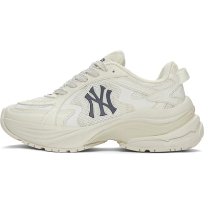 MLB Curve Runner Monogramme New York Yankees Confortables Antidérapantes Résistantes à l'usure Augmentation de la hauteur Basse Dad Shoes Baskets Unisexes 3ARNSPL5N-50BGL 38.5 white