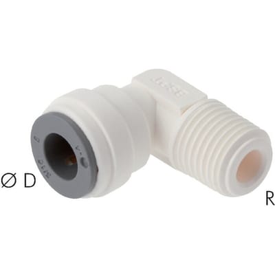 6mm x R1/4'' 90 graden L-verbinding POM Insteekfitting buitendraad EPDM [5 Stuks]