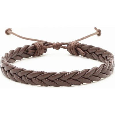Nouvel Arrivage Mode Tendance Fait Main Noir Marron Tressé Cuir PU Homme Femme Bracelet Homme Accessoire Bijou Masculin marron
