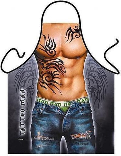 Benza Schort Tattoo Man - Sexy/Leuke/Grappige/Mooie Keukenschort