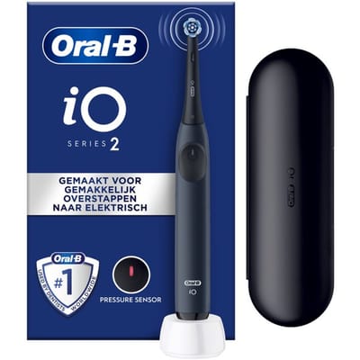 Oral-B iO2 Dark Blue Elektrische Tandenborstel + 1 Opzetborstel + 1 Reisetui