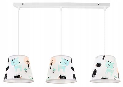 Light-Home Bambi 2266/3 - Kinderhanglamp - LED Hanglamp - 3 Lichtbronnen - Verstelbare Hoogte - Originele Lampenkap