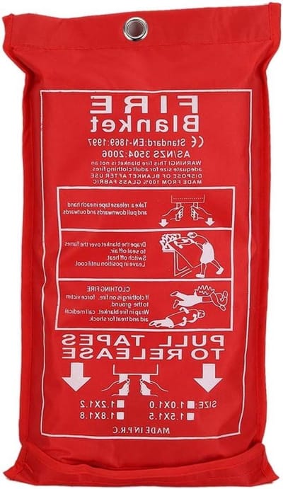 Ejoyous Branddeken voor Keuken, Snel Uitvouwbaar Glasvezel Noodbrandveiligheidsdeken voor Camping Open Haard Grill Auto (1 PACK) (1,8mx1,8m)