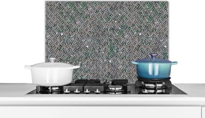 Spatscherm keuken 60x40 cm - Kookplaat achterwand IJzer - Platen - Patroon - Muurbeschermer - Spatwand fornuis - Hoogwaardig aluminium