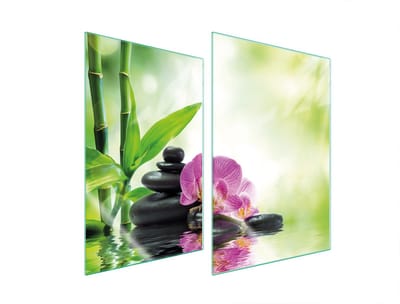 TMK ArtDeko - Orchidea Serie - Glazen Beschermplaat - 35x52 cm - Sierlijke Orchidee Print