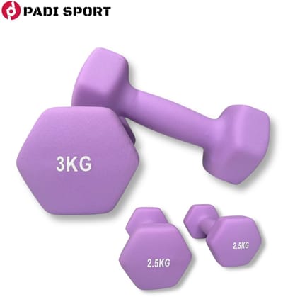 Padisport dumbells Paars 2.5 3 kg - dumbells 3 kg - gewichten set halters - gewichten set dumbbell