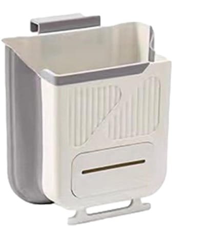 Hangende Prullenbak - Opvouwbare Vuilnisbak - Ruimte Besparen - Verstelbare Montage - 10 Liter - Wit