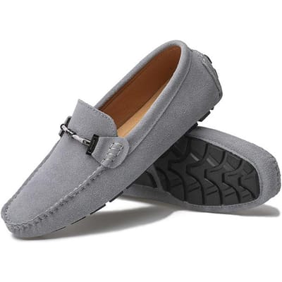 Wijnrode Loafers Hoge Kwaliteit Heren Casual Platte Lichte Mode Trend Mocassins Instappers Rijschoenen Echt Leer Grote Maat 38 -49 49 grijze kleur