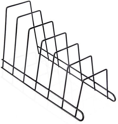 Borden en Dekselhouder Metaal Zwart RADKA 34,5x14x19 cm - Bordenhouder - Bordenstandaard - Dekselstandaard - Potdekselhouder