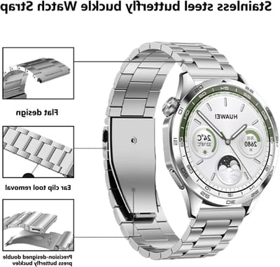 Stainless Steel Horlogeband 18mm 20mm 22mm voor Garmin, Galaxy, Amazfit en Huawei - Unisex Vervangende Horlogestrap met Comfortabele Pasvorm en Duurzaam Ontwerp