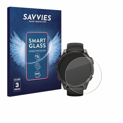 3 Stuks Savvies Screenprotector - geschikt voor Garmin Fenix 8 / 8 Pro / 9 / 9 Pro (47 mm) - beschermfolie glas transparant