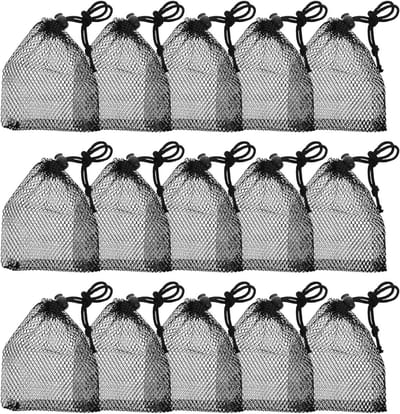 Opbergzakken Mesh - Zakjes met trekkoord - Spullen organiseren - Ademende mesh stof - 10 x 15 cm - Zwart