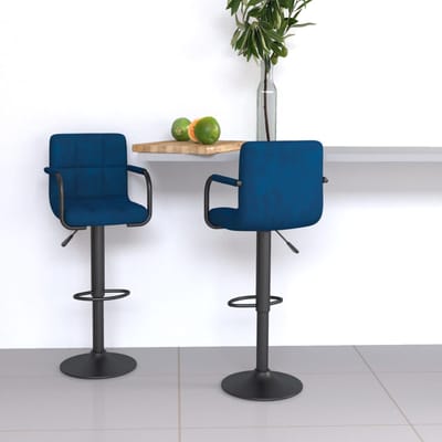 vidaXL - Barkrukken - 2 - st - fluweel - blauw