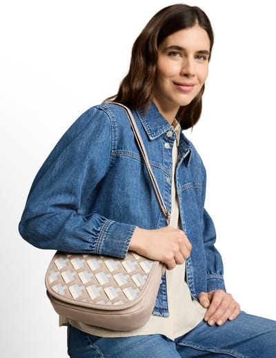 Tom Tailor - TTDEVIE Handtas met gevlochten look - Maat ONESIZE - mixed taupe