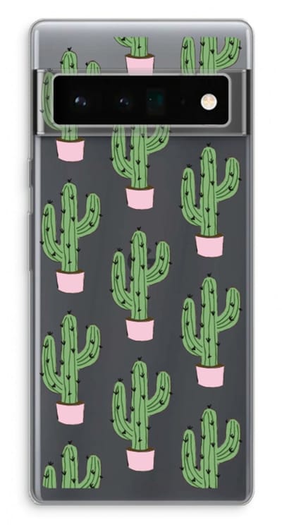 Case Company® - Hoesje geschikt voor Google Pixel 6 Pro hoesje - Cactus Lover - Soft Cover Telefoonhoesje - Bescherming aan alle Kanten en Schermrand