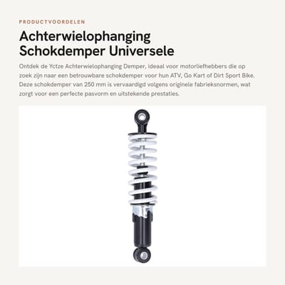 Dailygoods- Schokdemper Verstelbaar - Achterveringdemper - Universele Vervanging - Geschikt voor ATV/Go-Kart - Duurzaam - Hoogwaardige Kwaliteit - Veringdemper