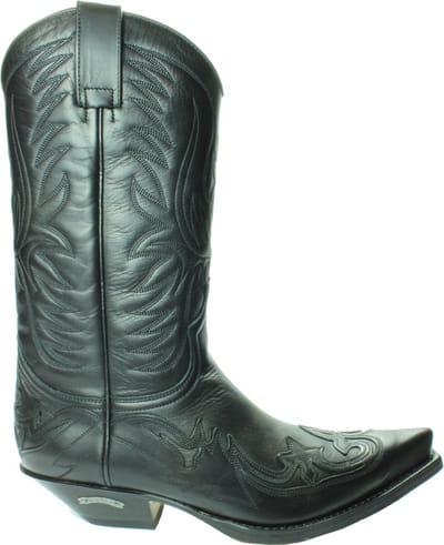 Sendra Boots 3241 Pull oil Cuervo Zwart Heren Dames Laarzen Cowboy Western Unisex Boots Spitse Neus Lederen Zool Schuine Hak Echt Leer Maat 38