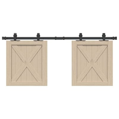 vidaXL - Ophangset - voor - schuifdeur - 122 - cm - koolstofstaal