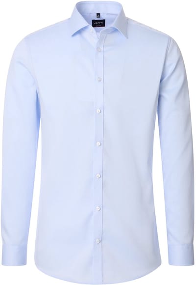VENTI body fit overhemd - twill - donkerblauw - Strijkvrij - Boordmaat: 38