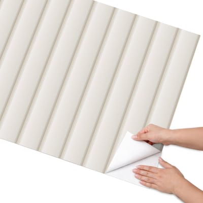 Coloray Meubel Wrap Folie - Romig Meubelfolie - 75x150 cm - Meubel Wrap Folie Crème lijnen - Plakfolie Meubels - Minimalist Meubelfolie - Decoratiefolie Zelfklevend - Slaapkamer decoratie - Achtergronden en patronen
