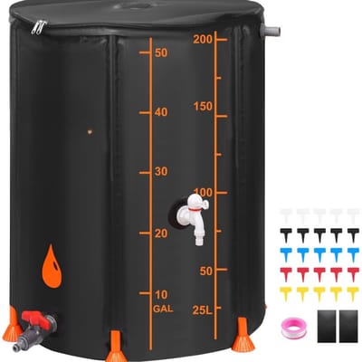 regentank 201 liter opvouwbare regenton 1000D PVC-materiaal regenton regenwaterton watertank regenwatertank ideaal voor het besproeien of schoonmaken van uw tuin, gazon, auto of boerderij