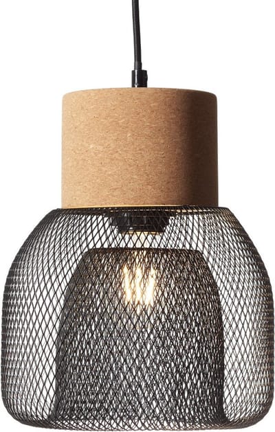 BRILLIANT lamp, Odar hanglamp 22cm zwart/beige, 1x A60, E27, 42W, kabel inkortbaar/hoogte verstelbaar